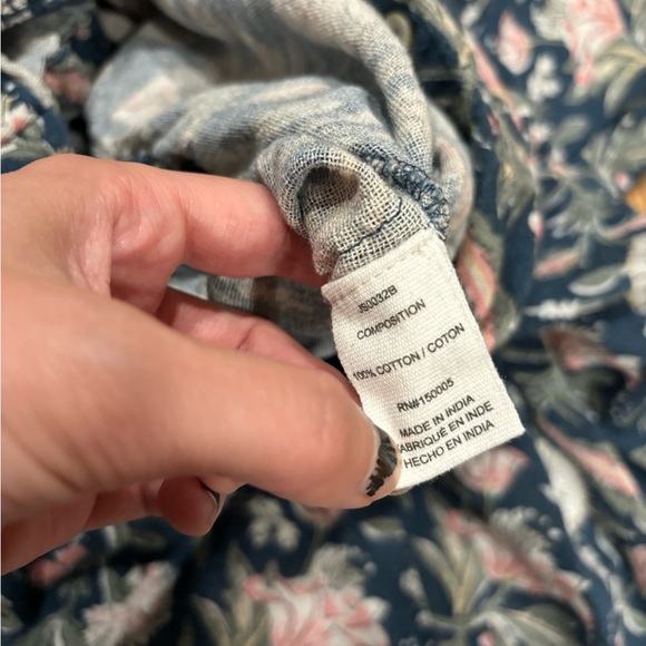 Anthropologie | Women's dRA Blue Floral Pattern Long Sleeve Jumpsuit size medium - Picture 6 of 6